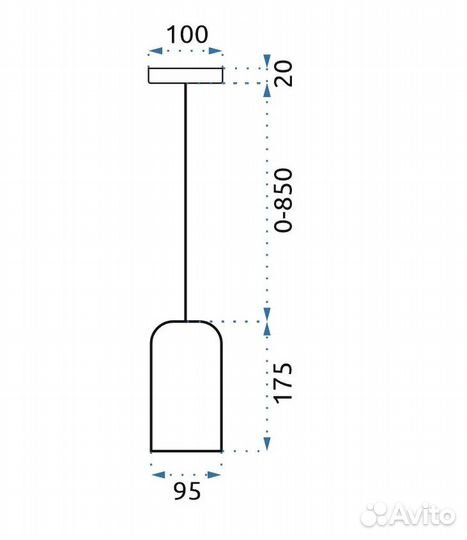 Подвесной светильник из бетона белый и черный