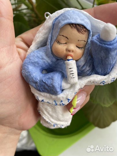 Ватная елочная игрушка