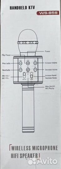 WS-858. Караоке колонка с микрофоном