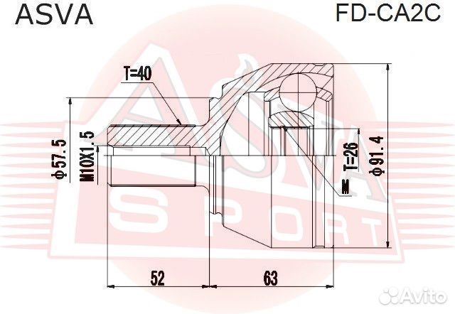 Шрус наружный asva FD-CA2C