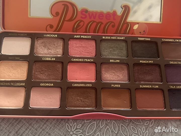 Палетка теней too faced peach