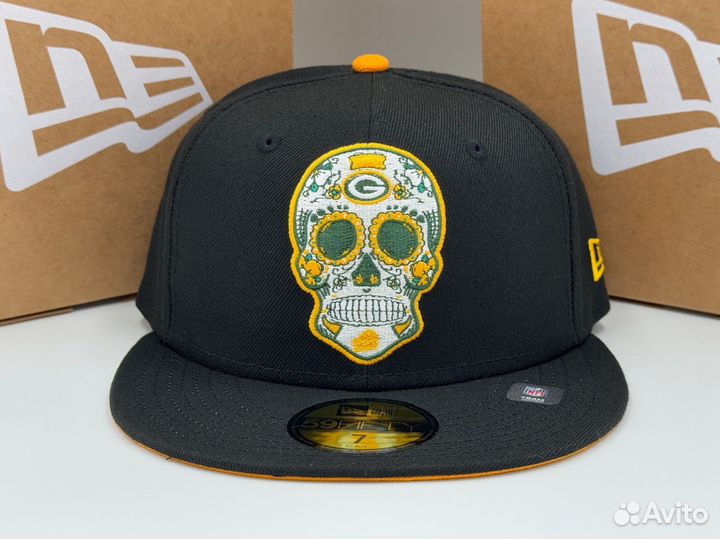 Бейсболка New Era Green Bay Packers Skull 7s