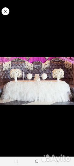 Украшение свадебного стола юбка