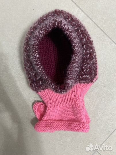 Шапка шлем детская вязаная