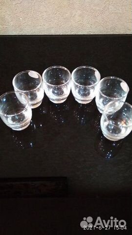 Стопки 35 мл бочонок, набор 6 штук, стекло