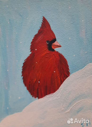 Небольшая картина с птичкой
