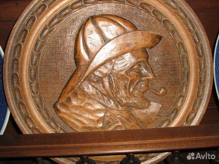 Блюдо антиквариат резьба