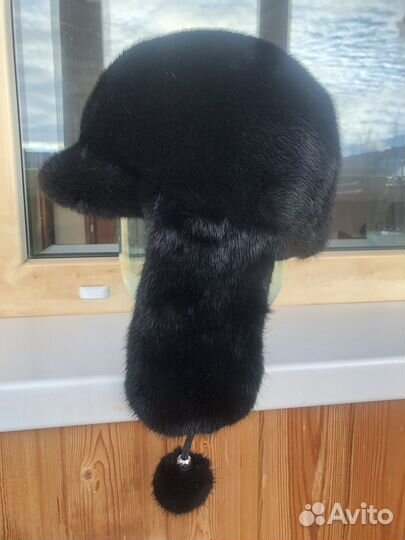 Шапка ушанка норковая женская размер 56-57-58