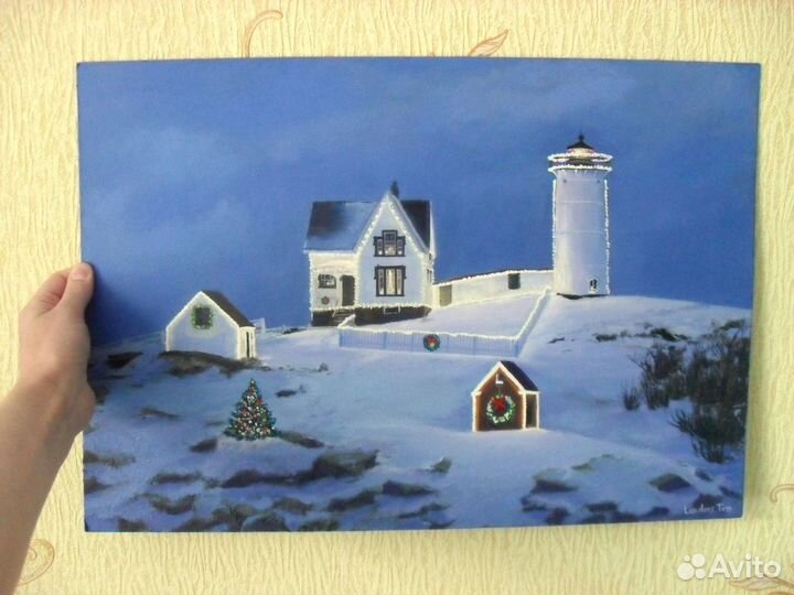 Зимний пейзаж маслом 35х50