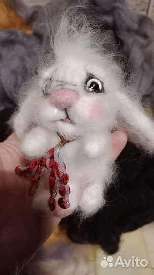 Кролик,Кот игрушка из шерсти, валяная