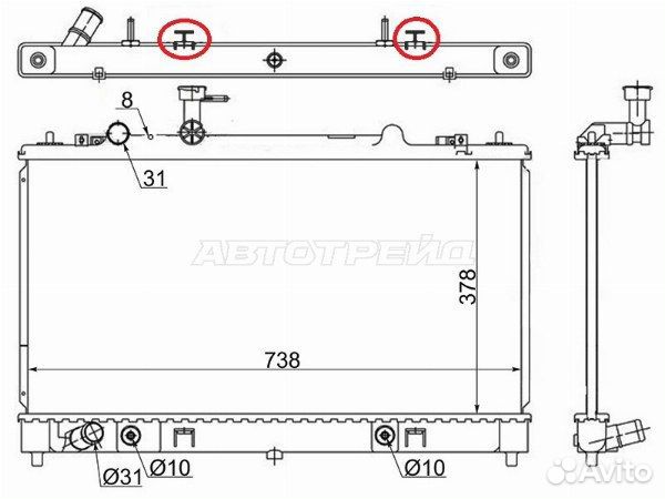 Радиатор mazda 6, mazda 6 wagon, mazda 6/atenza GG##/GY## 02-07, mazda 6/atenza GH# 07, mazda 6/aten
