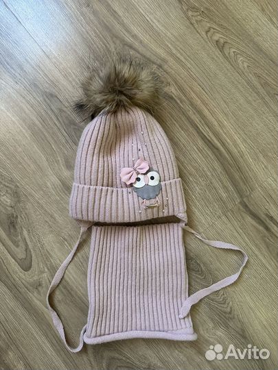 Комплект шапка и снуд для девочки