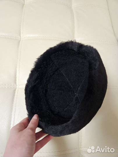 Шапка мужская. Натуральная кожа, натуральный мех