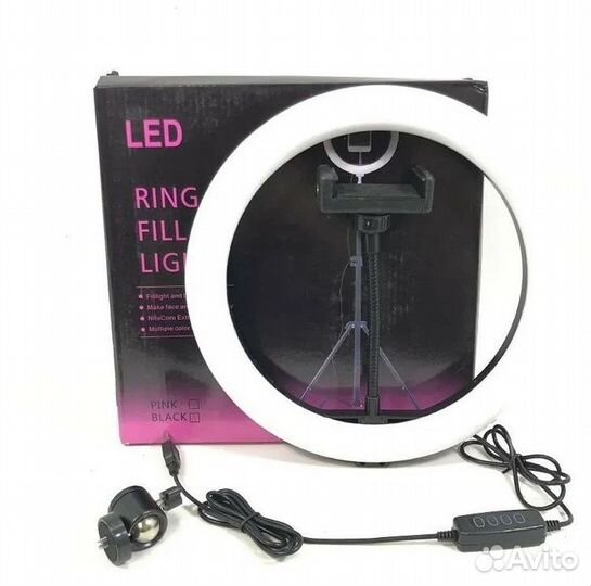 Кольцевая лампа 33см со штативом 210см