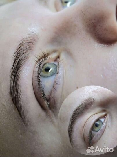 Ламинирование ресниц и оформление бровей