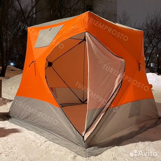 Зимняя палатка куб трехслойная 240х240 с полом