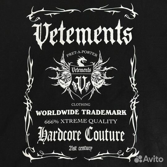 Vetements hardcore couture толстовка худи оригинал