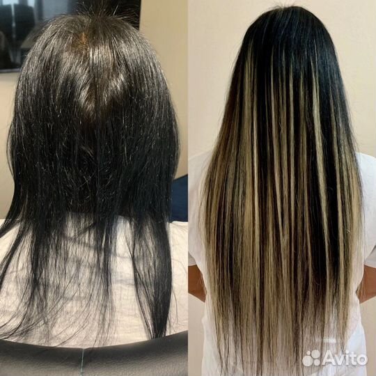 Наращивание волос в 4 руки