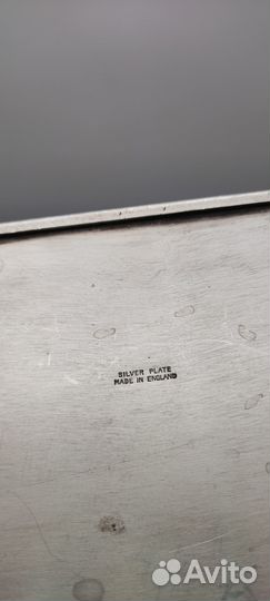 Поднос высота 3,5 см, серебрение, размер 19*41 см