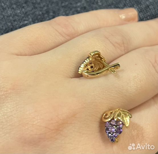 Золотые серьги с аметистом