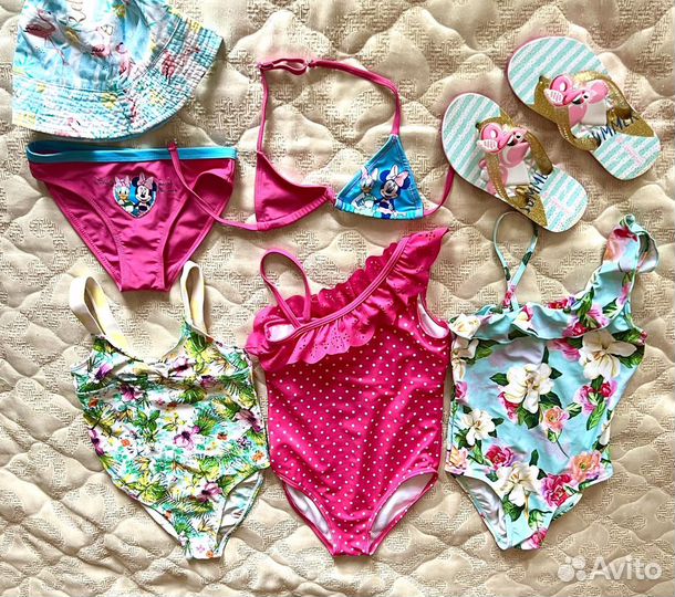 Купальники сланцы для девочки 5-6-7лет