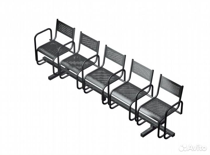 Секции стульев металлические перфорированные