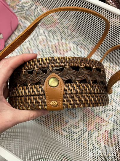 Сумка плетеная круглая