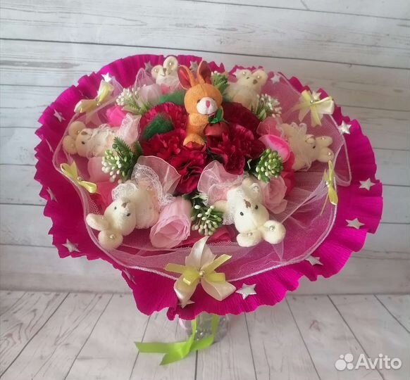 Новый букет из мягких игрушек