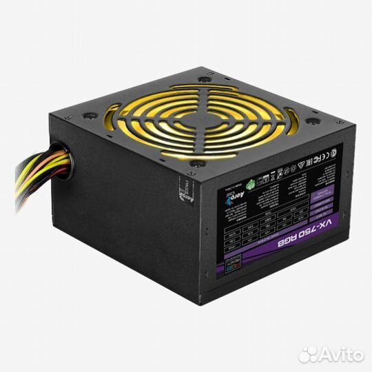 Блок питания AeroCool VX Plus 750 RGB 750W черный