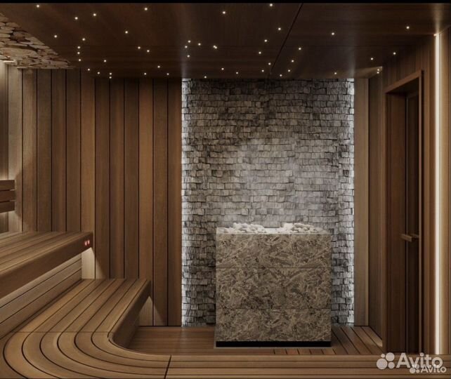 3D визуализация проект бани сауны интерьера