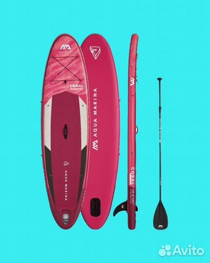 SUP-доска надувная с веслом aqua marina coral 10'2