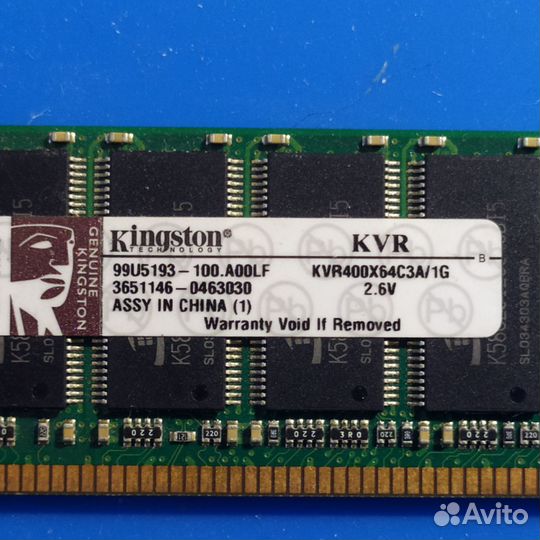 Kingston kvr400x64c3a 1Gb