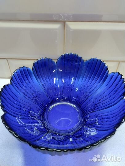 Вазы для фруктов салатники вобальтовое стекло СССР