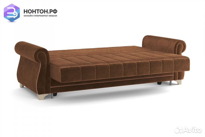 Диван книжка Порто М велюр коричневый