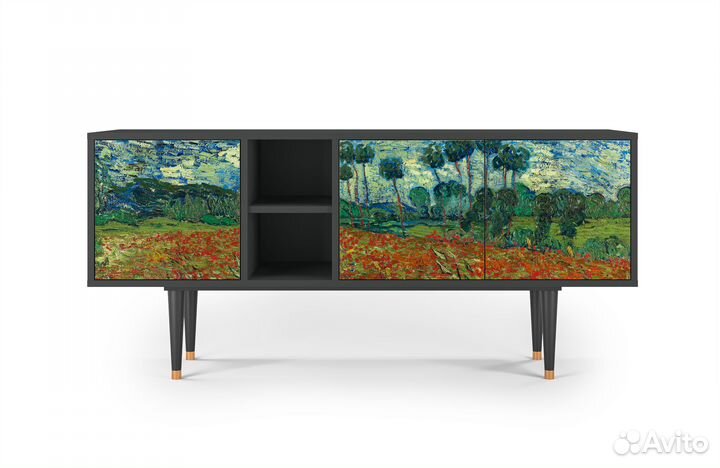 Тв-тумба T5 - Антрацит - Poppy field