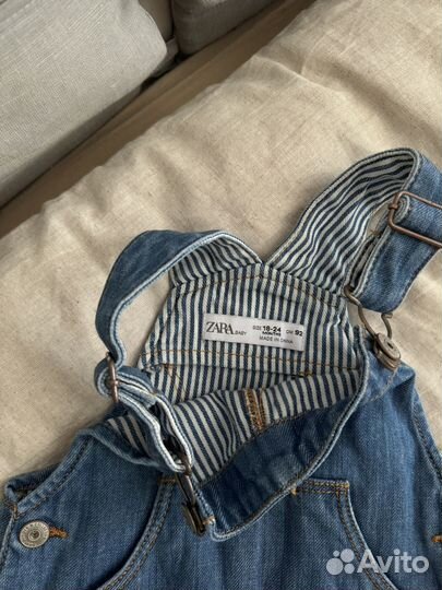 Zara джинсовый комбинезон 92