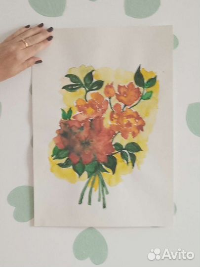Картина акварель цветы