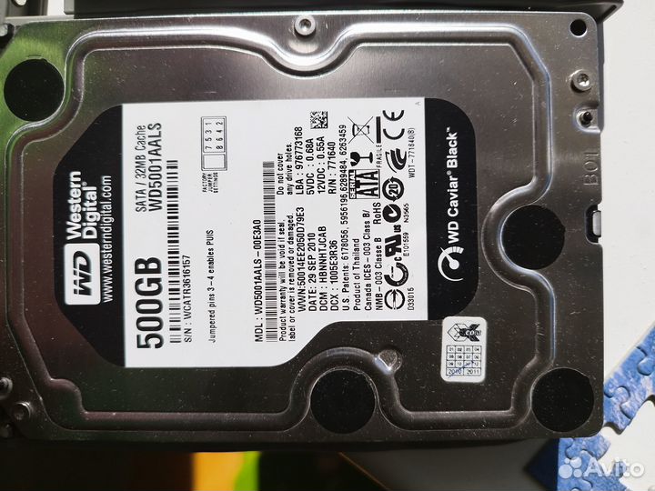 Жд Western Digital Black WD5001aals 500GB 7200 RPM