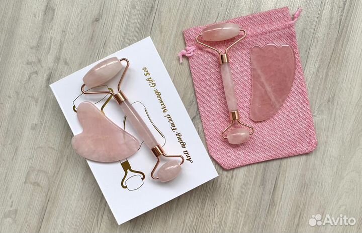 Набор роллер + гуаша из кварца