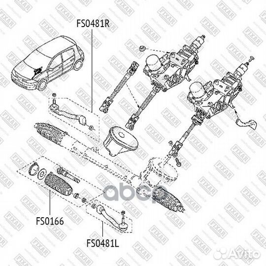 Наконечник рулевой тяги renault megane/scenic 0