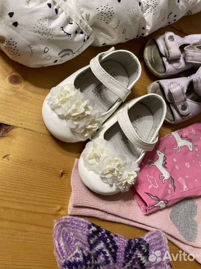 Большой пакет одежды и обуви на девочку 74-80-86