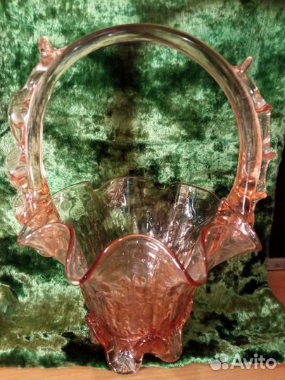 Корзина цветное стекло Карамель СССР