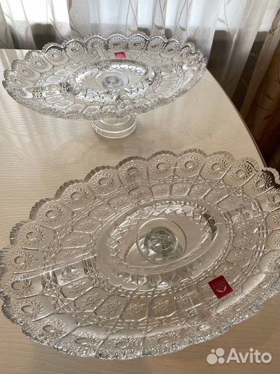 2 новые хрустальные вазы для орехов