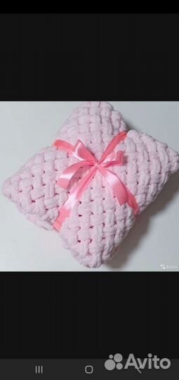 Новый вязаный Плед+пинетки