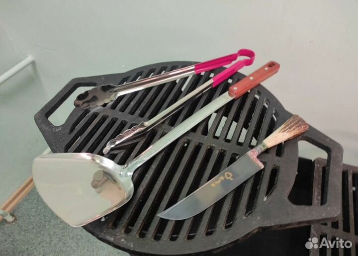 Решетка гриль чугунная, стальная на мангал