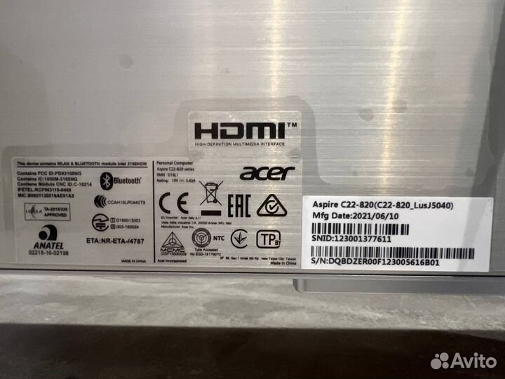 Моноблок Aspire C22-820