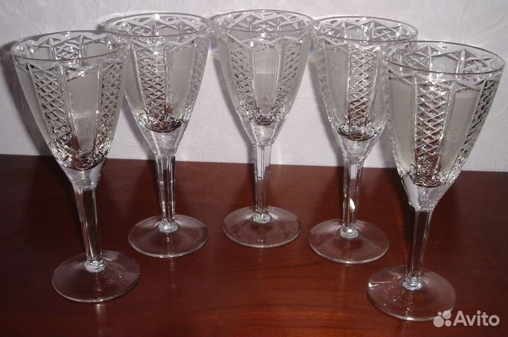 Хрустальные бокалы 5шт