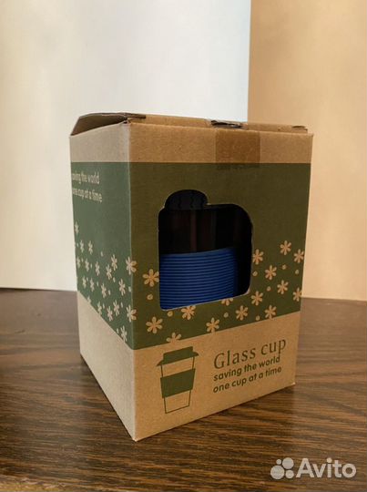 Стакан непроливайка с силиконовой ручкой - рыбки