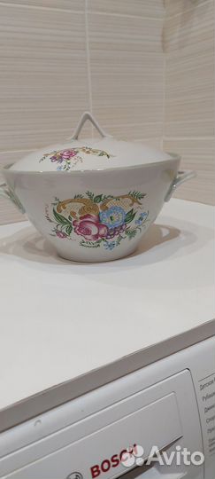 Супница фарфоровая дулево