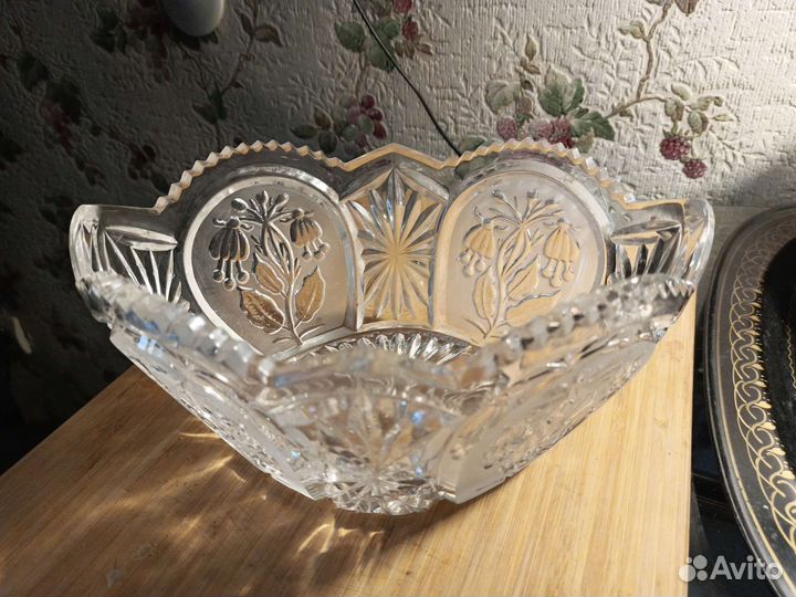 Ваза для фруктов хрусталь СССР